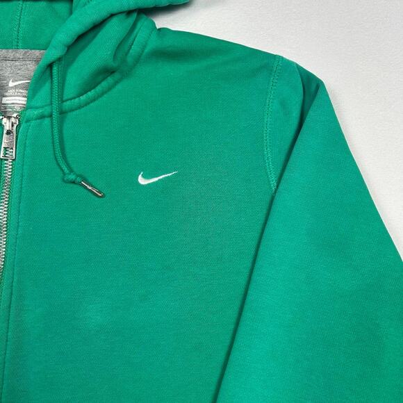 Y2K Nike Green Single Swoosh Zip Up Hoodie - Picture 2 of 7